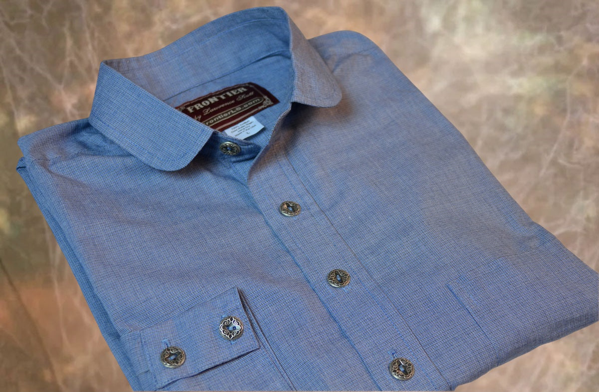 Blue and Navy End on End Men's Dakota shirt