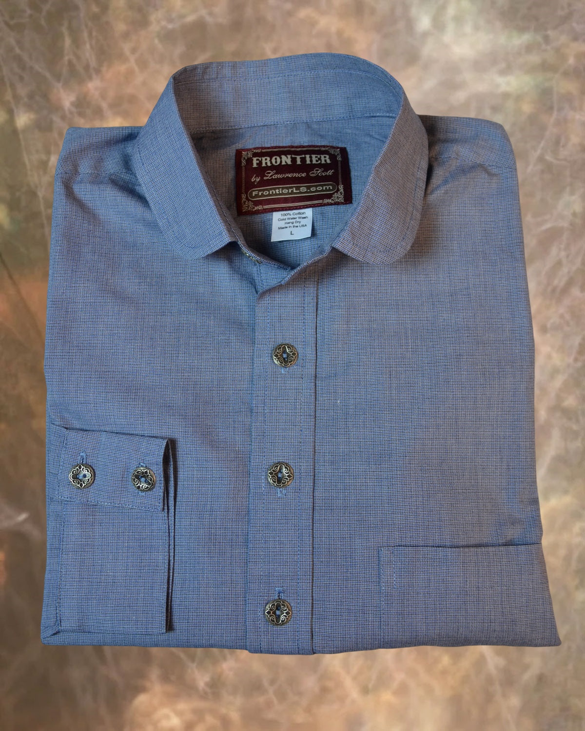 Blue and Navy End on End Men's Dakota shirt