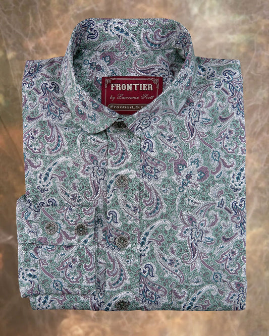 Durango Paisley in Green and Dusty Purple Men's Dakota Shirt