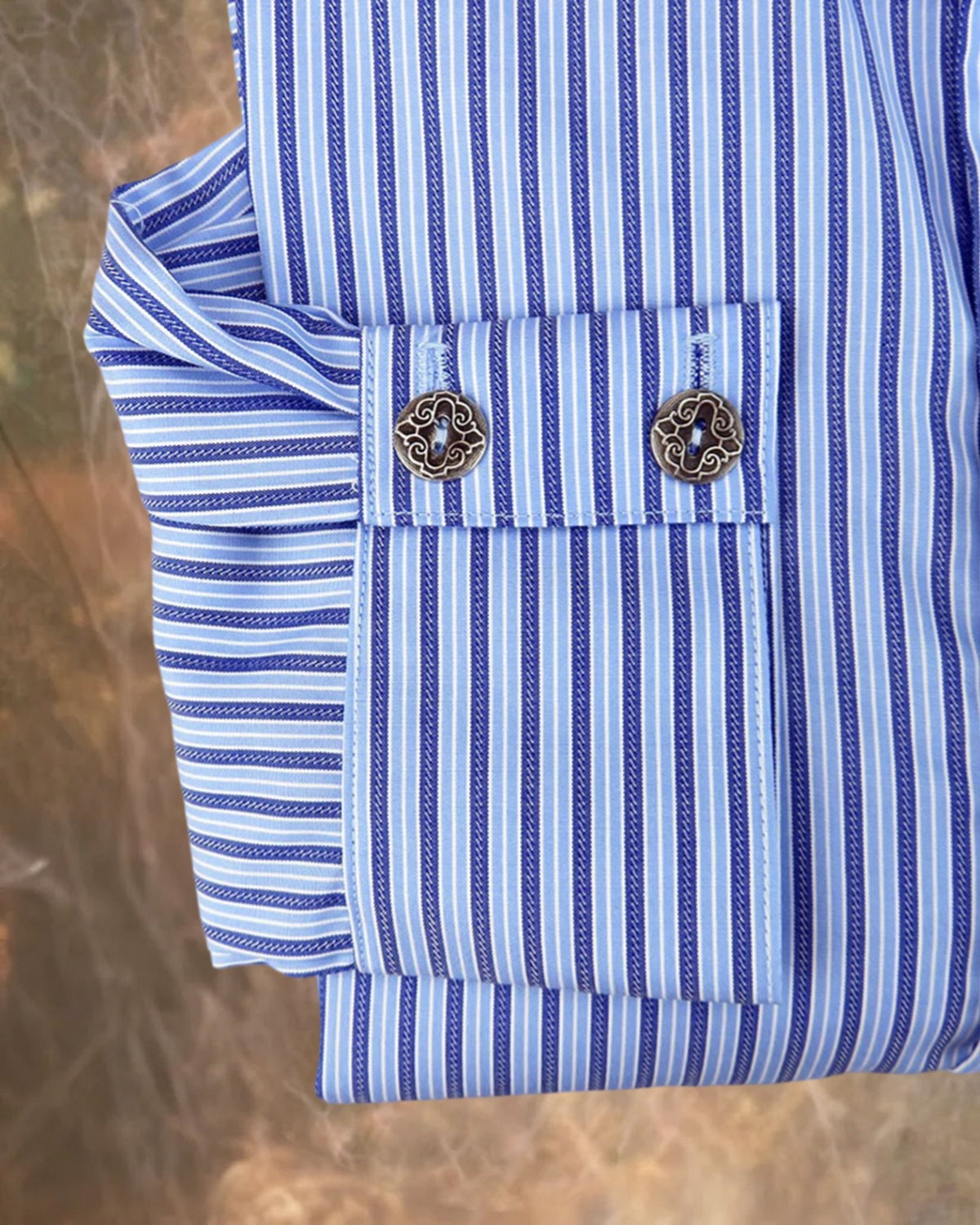 Blue on Blue Antique Stripe Men's Dakota Shirt