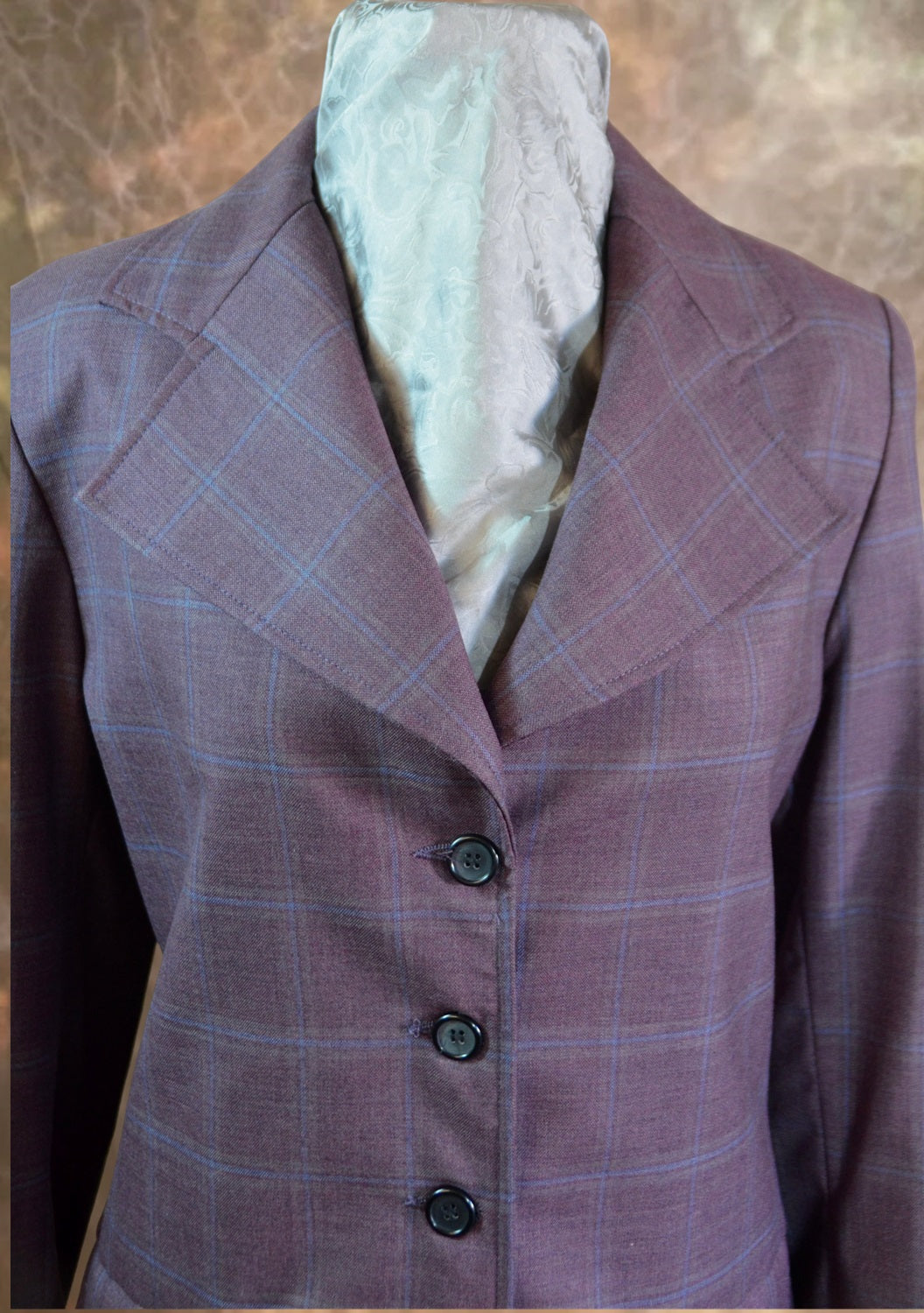 Women's Frock Coat - Iris with Light Blue Windowpane 973b