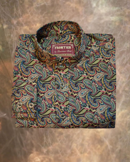 Black, Maroon and Tan Paisley Men's Dakota Shirt