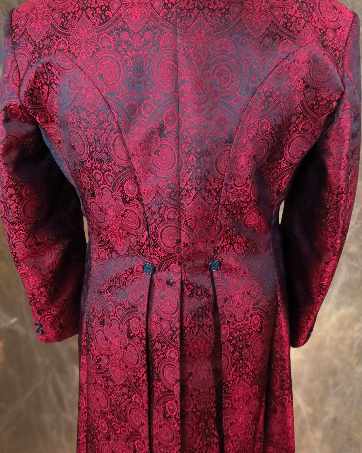 Men's Brocade Frock Coat - Red