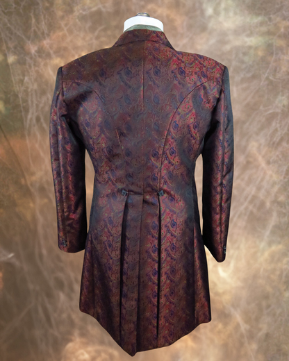 Men's Brocade Frock Coat - Rust, Blue, Green - RBG