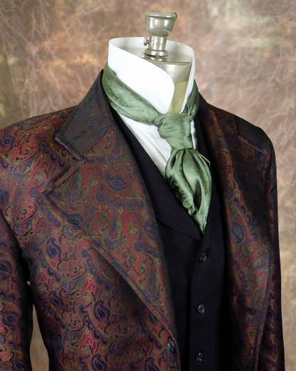 Men's Brocade Frock Coat - Rust, Blue, Green - RBG