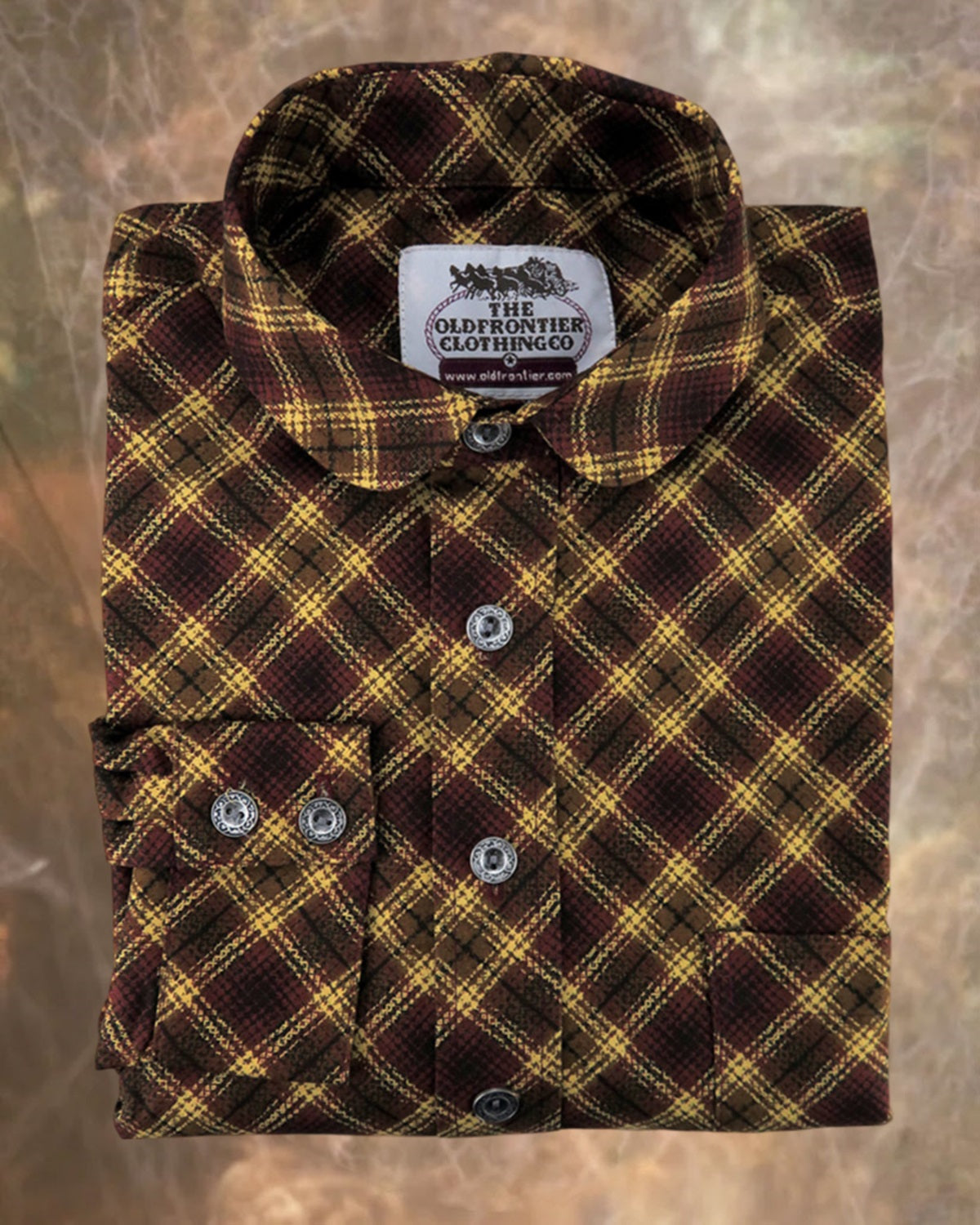 Burnt Orange and Mustard Abstract Plaid Men's Dakota Shirt