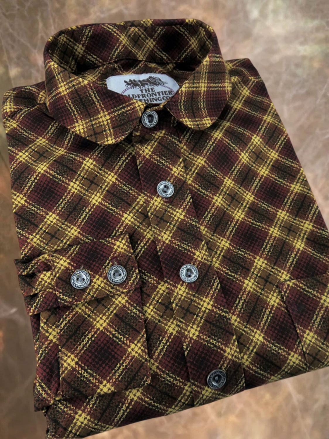 Burnt Orange and Mustard Abstract Plaid Men's Dakota Shirt