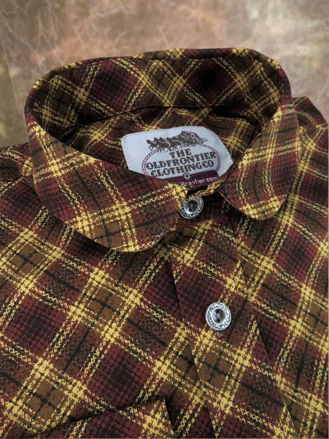 Burnt Orange and Mustard Abstract Plaid Men's Dakota Shirt