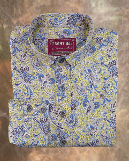 Durango Paisley in Yellow and True Blue Men's Dakota Shirt