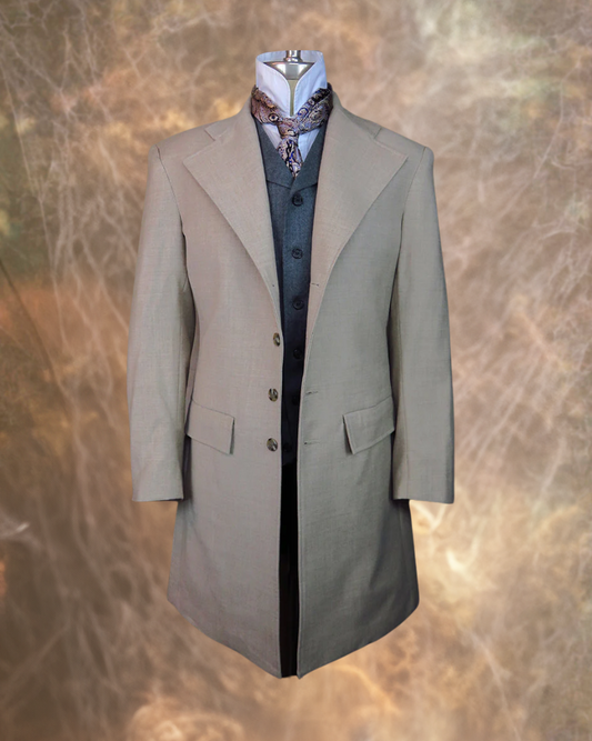 Men's Frock Coat - Antique White Tweed