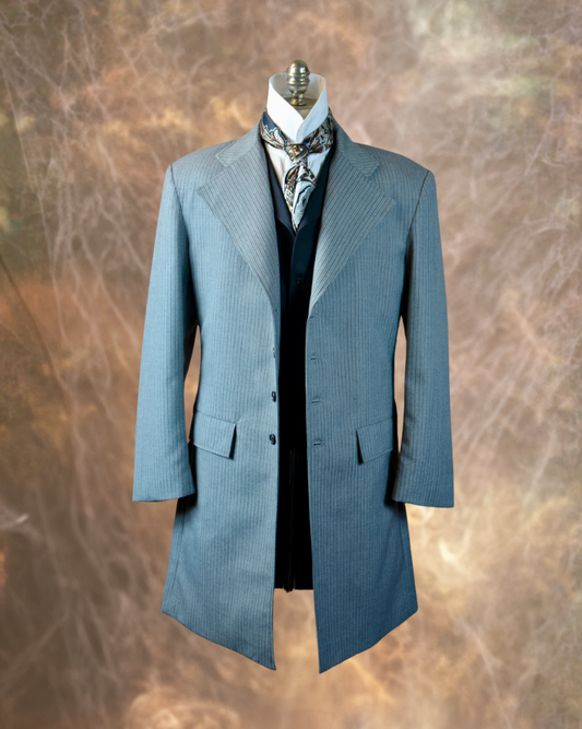 Men's Frock Coat - Light Grey Morning Stripe f110