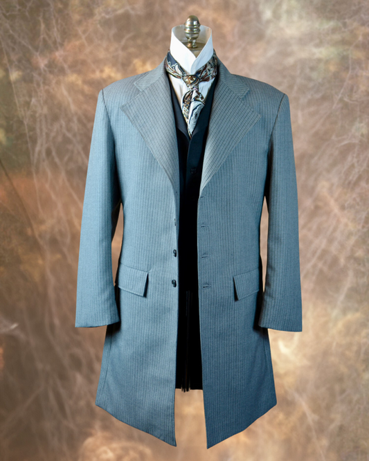 Men's Frock Coat - Light Grey Morning Stripe f110