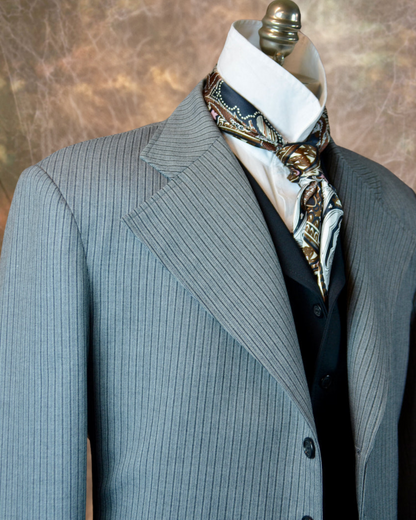 Men's Frock Coat - Light Grey Morning Stripe f110