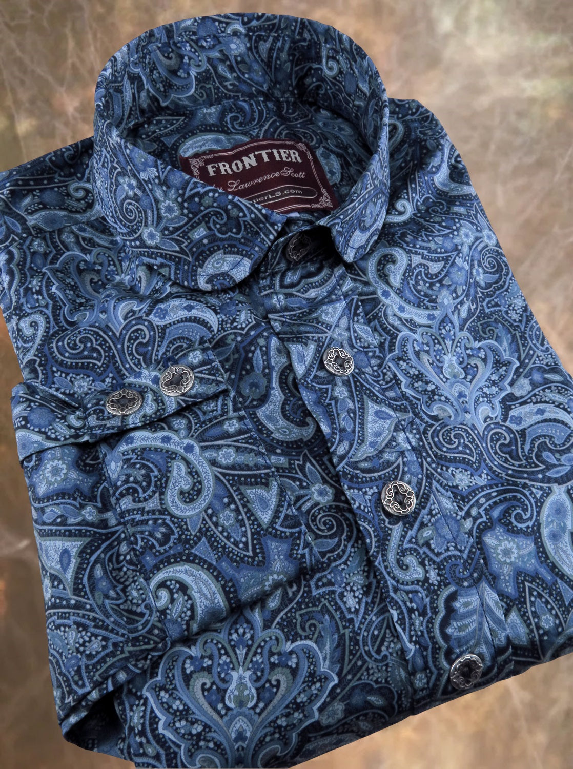 Aquamarine Floral Paisley Men's Dakota Shirt