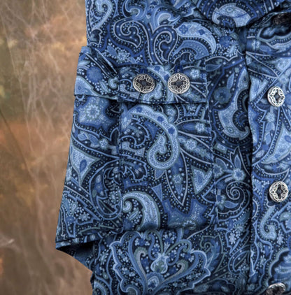 Aquamarine Floral Paisley Men's Dakota Shirt