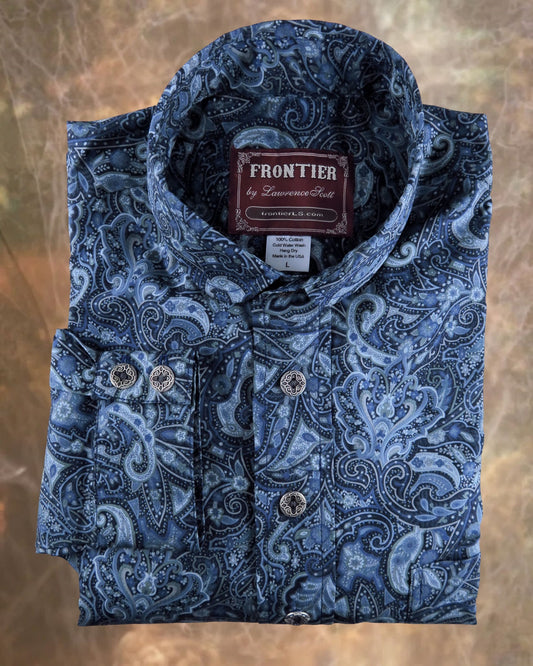 Aquamarine Floral Paisley Men's Dakota Shirt