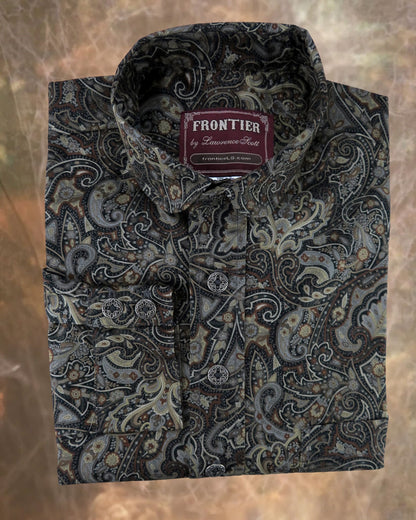 Brick and Taupe Acanthus Paisley Men's Dakota Shirt