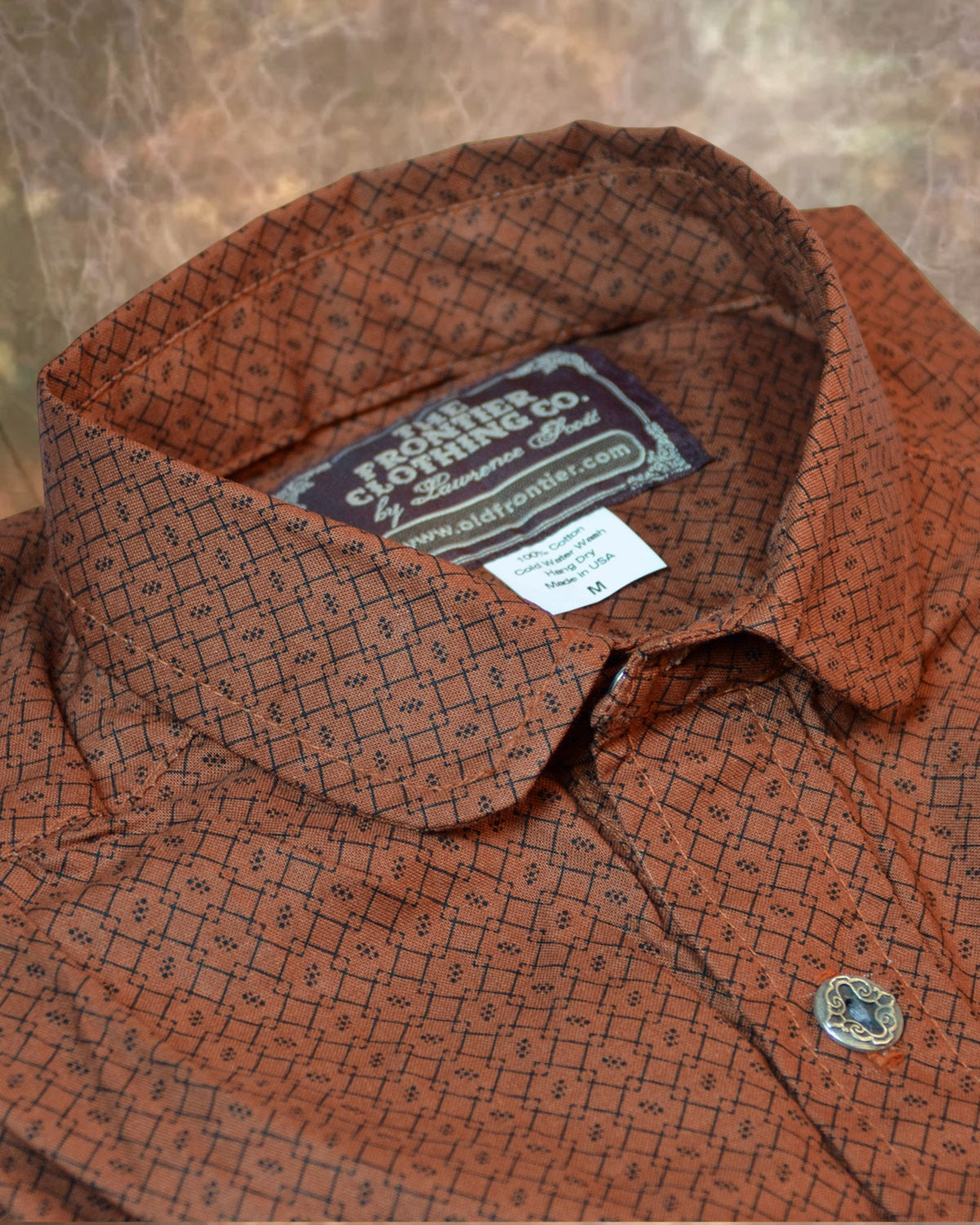 Brick Red Lattice Men's Victorian Shirt