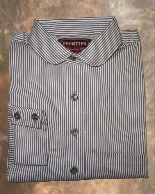 Chocolate and Tan Stripe Men's Dakota Shirt