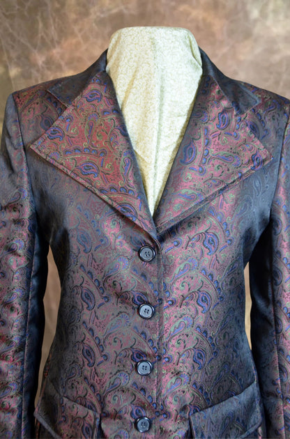 Women's Brocade Frock Coat - Rust Blue Green - RBG