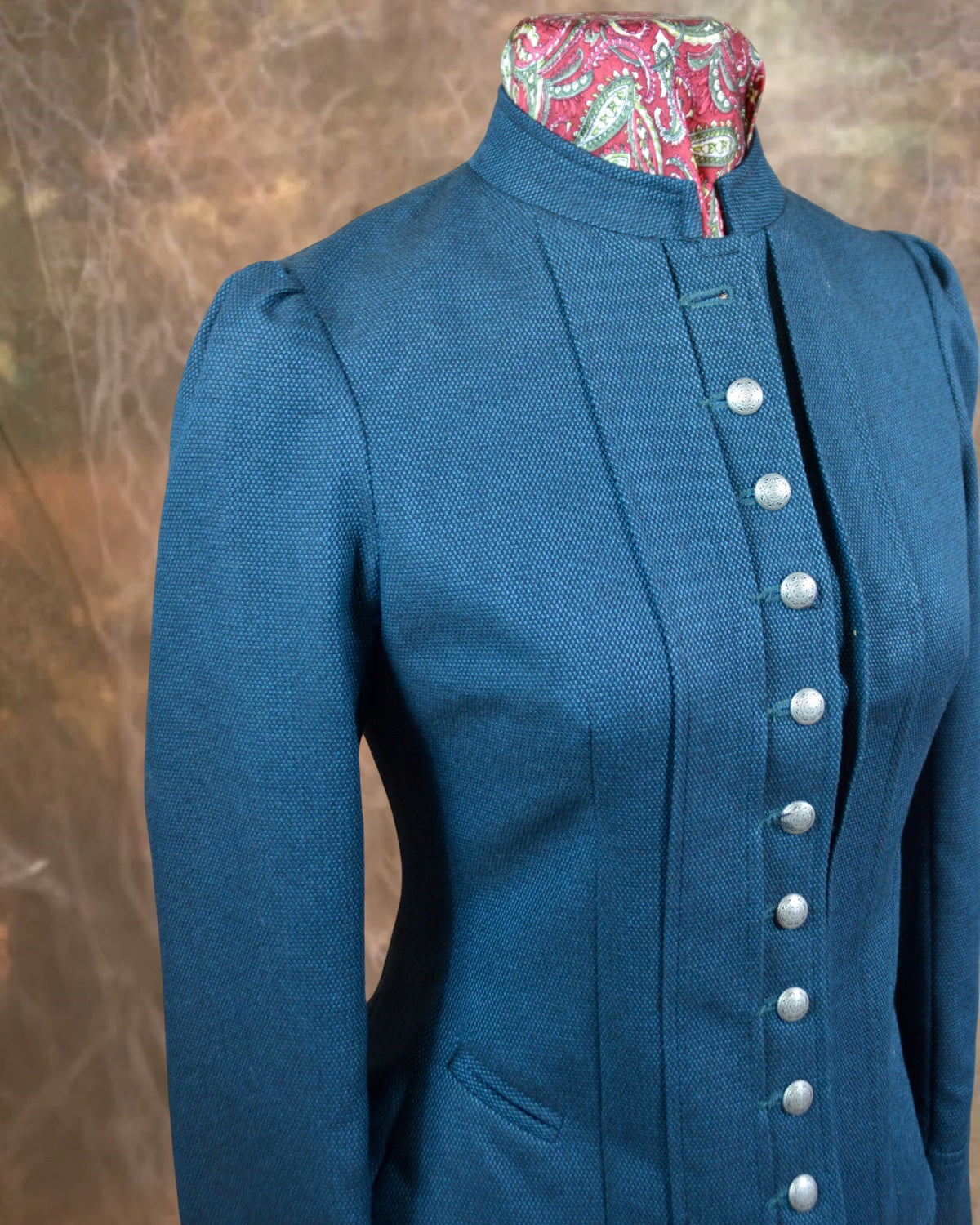 Women's Victoriana Jacket - Nailhead Teal 566b