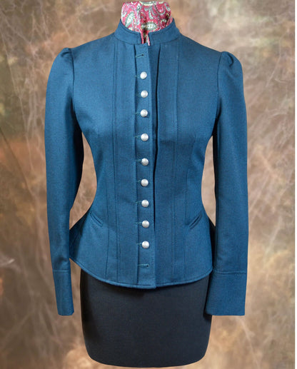 Women's Victoriana Jacket - Nailhead Teal 566b