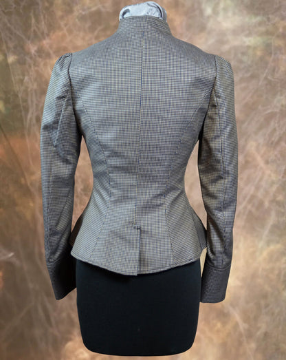 Women's Victoriana Jacket - Blue, Black and Tan Mini-Check 932