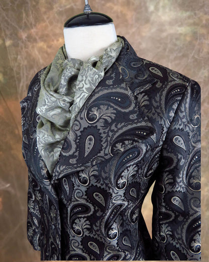 Women's Brocade Frock Coat - Brown Paisley