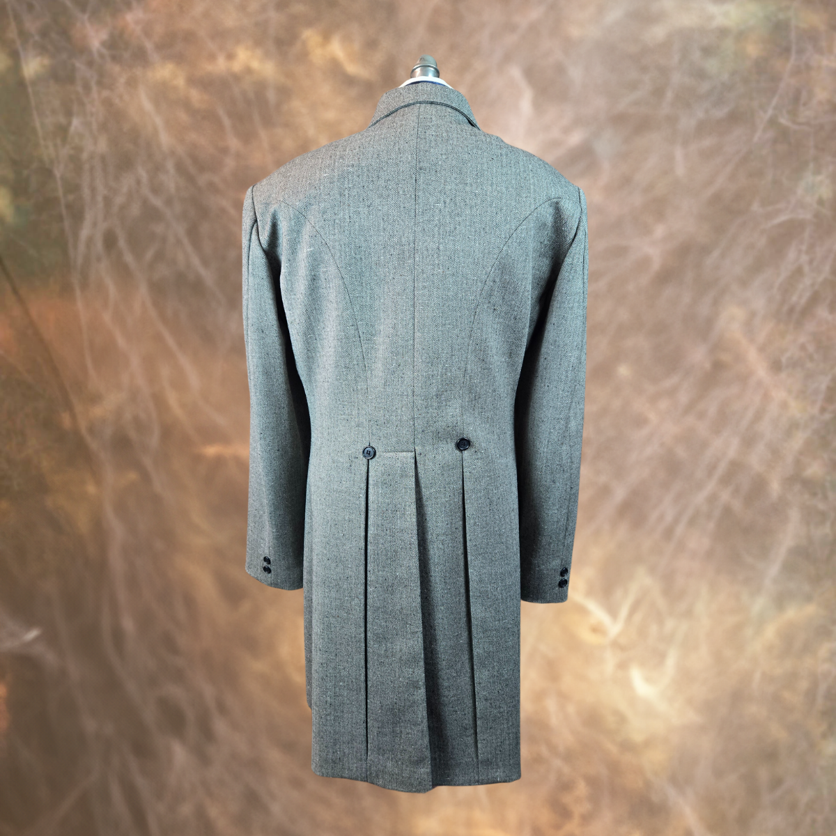 Men's Frock Coat - Pale Grey Herringbone