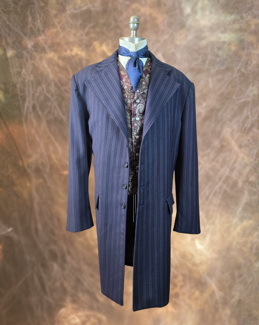 Men's Frock Coat - Navy with Contrasting Pinstripe