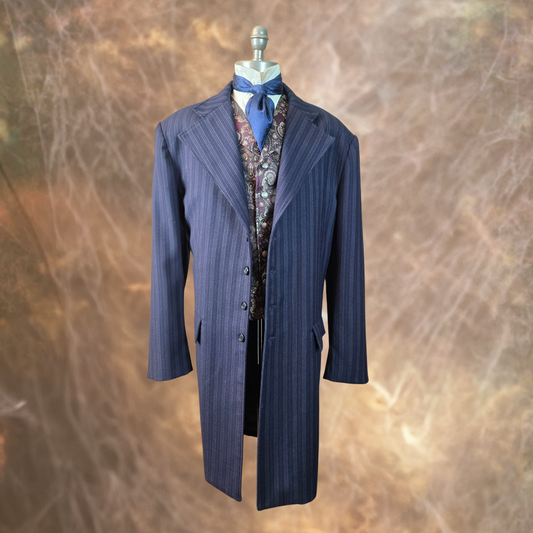 Men's Frock Coat - Navy with Contrasting Pinstripe