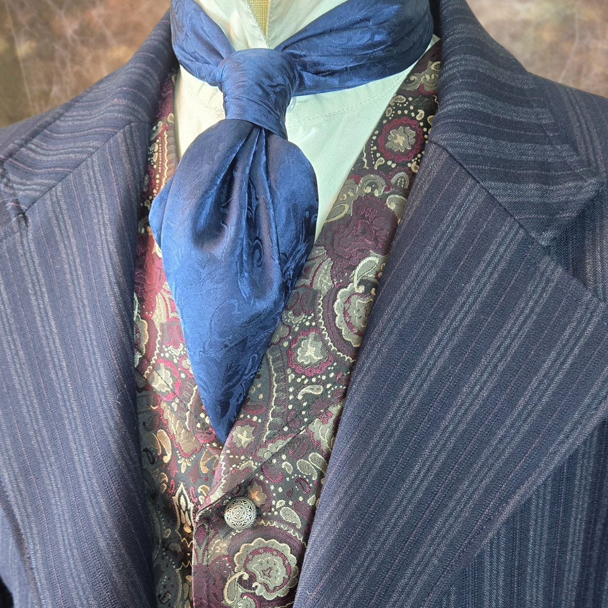 Men's Frock Coat - Navy with Contrasting Pinstripe