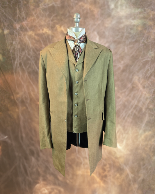 Men's Town Coat - Gold Herringbone f127