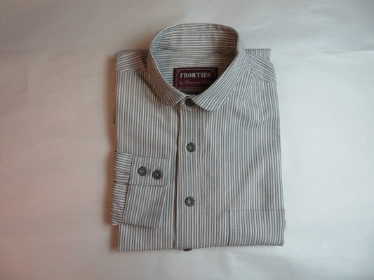 Graphite and White Stripe Men's Dakota Shirt