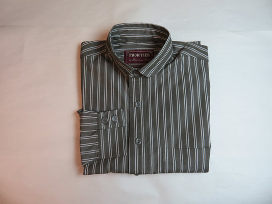 Dark Grey and White Stripe Men's Dakota Shirt