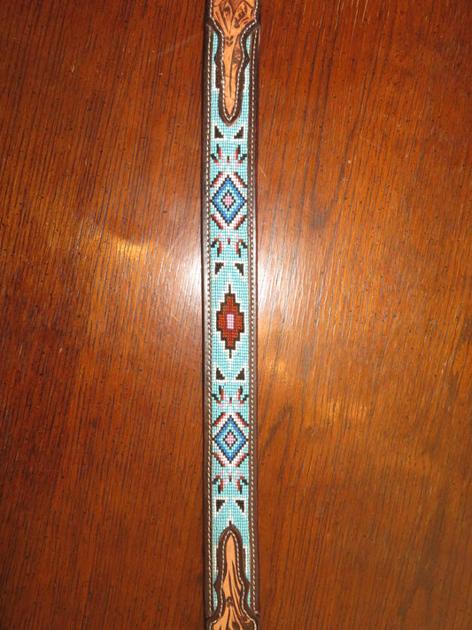 Challenger Leather Belt with a  Turquoise native American pattern