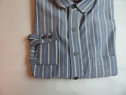 Blue with Tan Ticking Stripe Men's Dakota Shirt