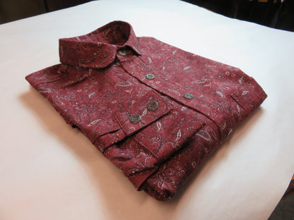 Cranberry Paisley Homespun Men's Dakota Shirt