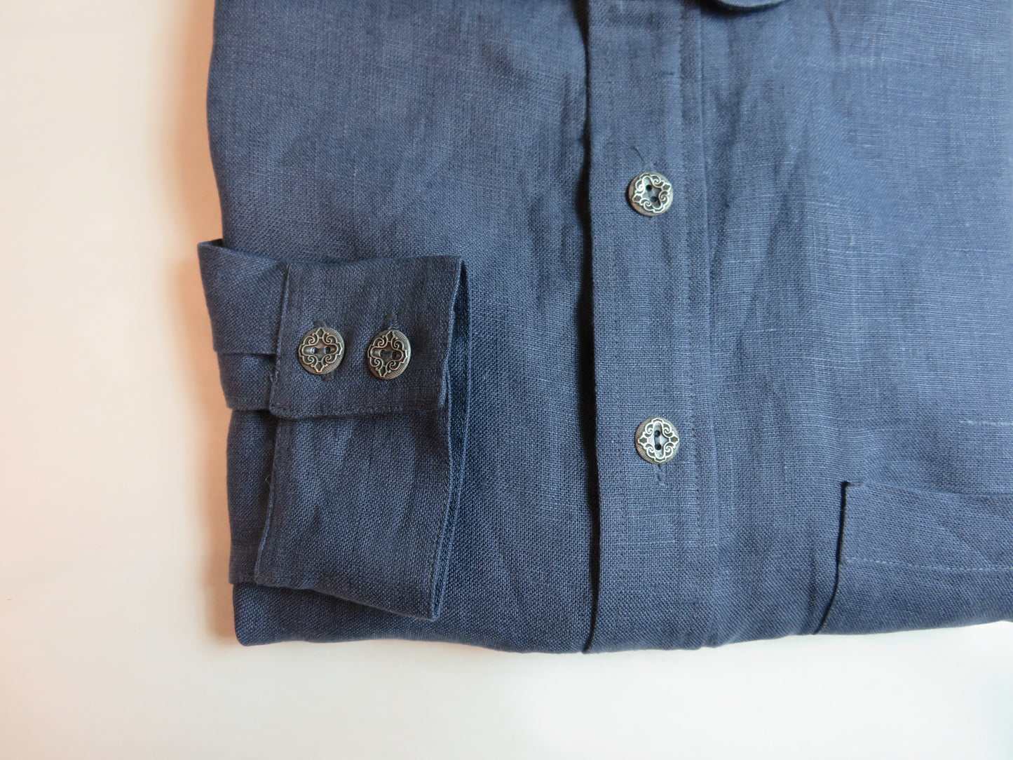 Cadet Blue Linen Men's Dakota Shirt