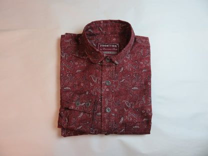 Cranberry Paisley Homespun Men's Dakota Shirt