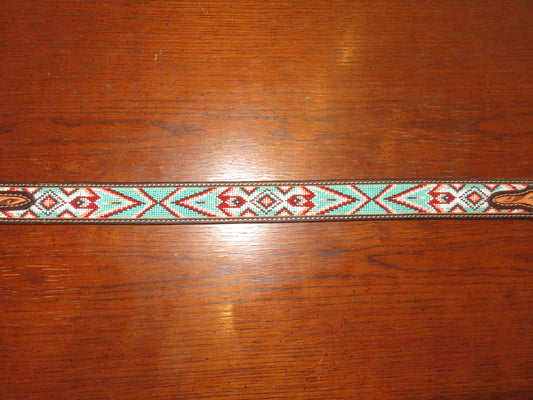 Challenger Leather Belt with Turquoise and Brownish arrows