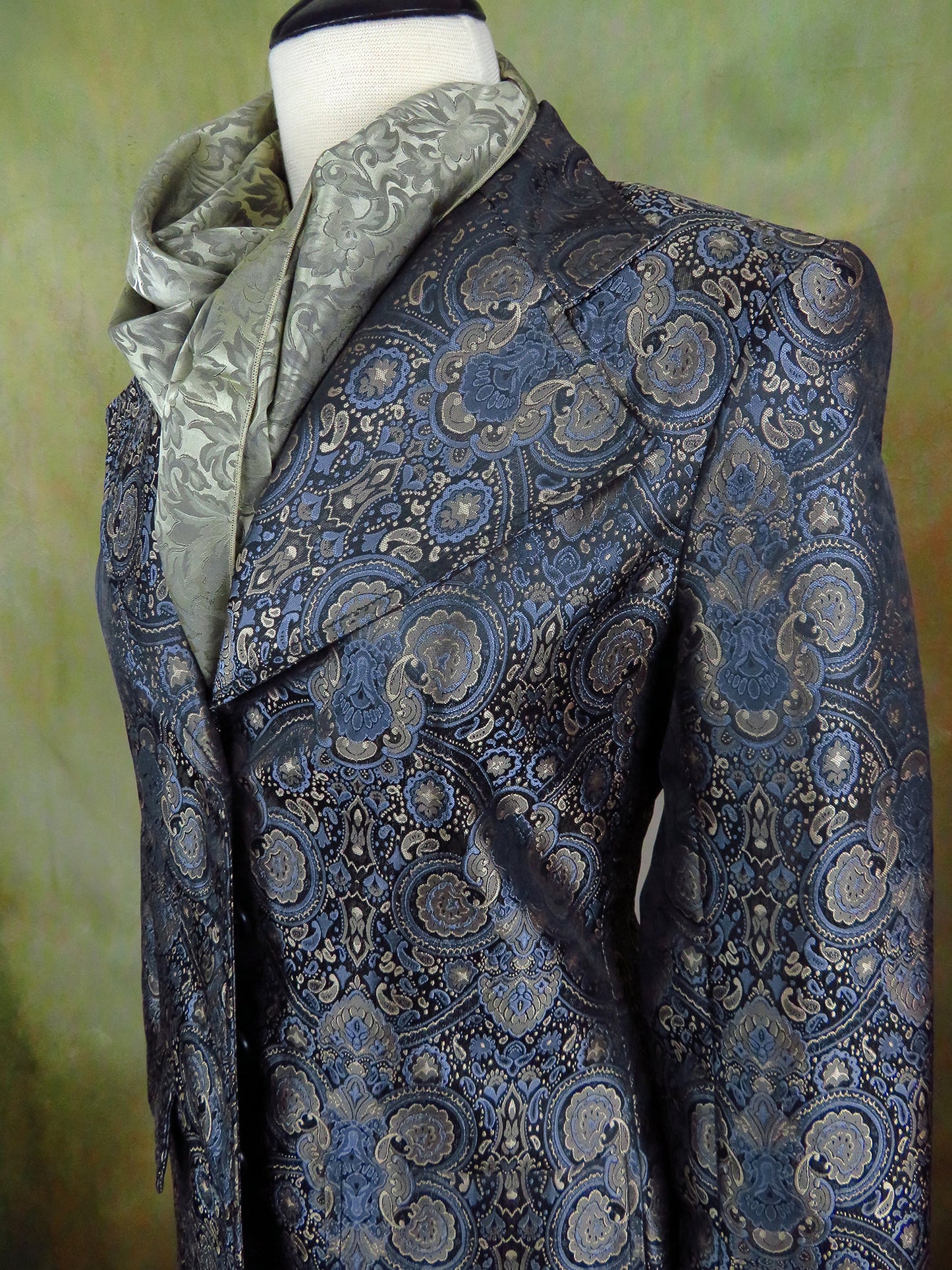 Women's Brocade Frock Coat - Gunmetal