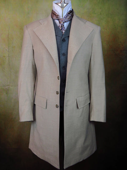 Men's Frock Coat - Antique White Tweed