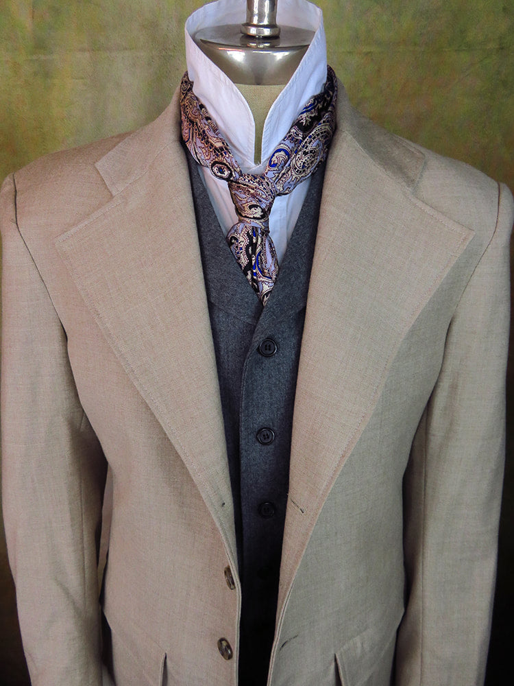 Men's Frock Coat - Antique White Tweed