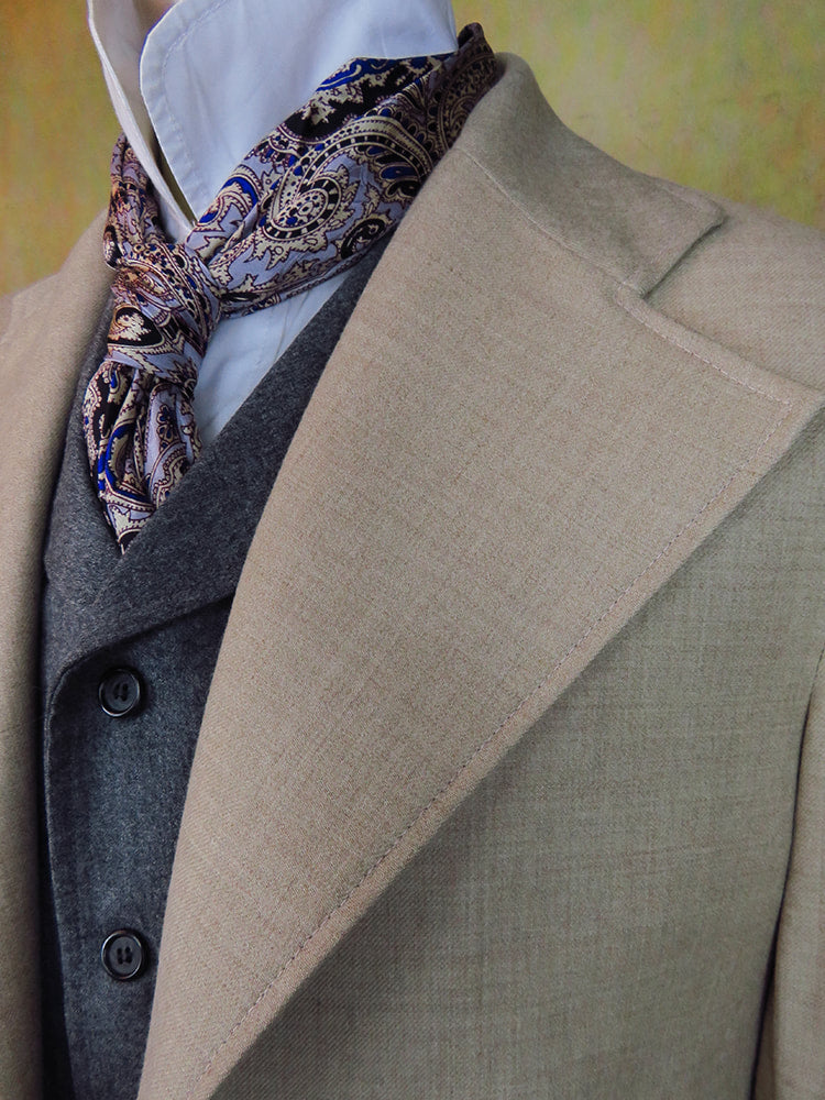 Men's Frock Coat - Antique White Tweed